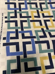 Tela exterior poliéster estampada cuadrados vinculados Robert Allen 56" por 82" más de 2 yardas - Imagen 1 de 4