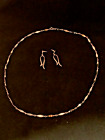Vintage Sarah Coventry Signed Link Necklace and Earring Set Omega Silver Toned
