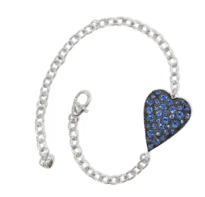 Brighton Glisten Heart Blue Crystal Silver Bracelet Style: JF0138 NWT $72 - Picture 1 of 1