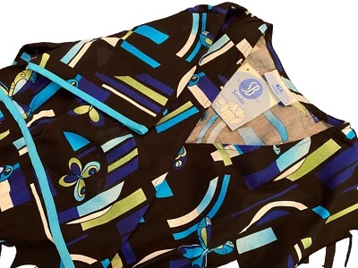 SB Scrubs Women's Size Small Butterfly Wrap Style  Elastic Back Medical 2 Pocket - Image 1 of 4