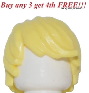 ☀️NEW Lego Minifig Hair Male Boy Yellow Blonde Tousled Side Swept Surfer Ninjago - Picture 1 of 4