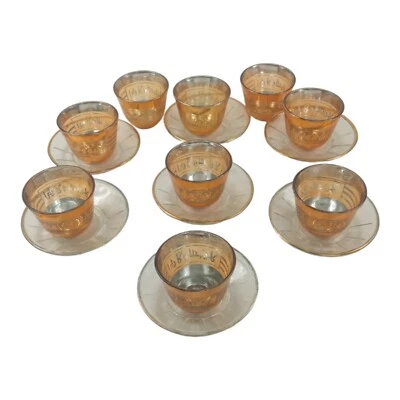 Золотой стакан кофейная чашка и блюдца турецкий эспрессо саке набор из 7 плюс 2 дополнительных  - Изображение 1 из 4