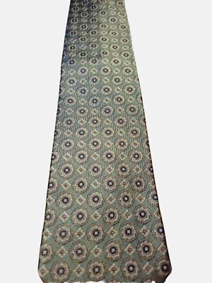 Corbata Smith & James All Silk verde con círculos y diamantes en púrpura y... Foto 1 de 4