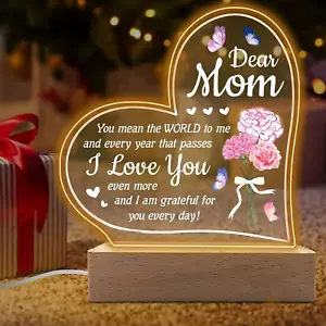 Mothers Day Gift from Daughter, Acrylic Night Light for Mothers Birthday Gifts - Picture 1 of 7