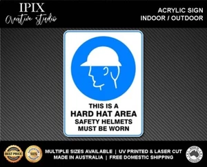 THIS IS A HARD HAT AREA - MANDATORY | ACRYLIC | SIGN | HEALTH & SAFETY - Bild 1 von 6