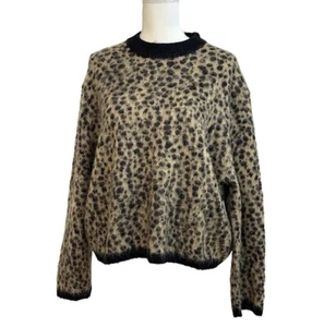 Stockholm Atelier & Other Stories Women’s Sweater Leopard Print Wool mohair Sz M - Picture 1 of 10