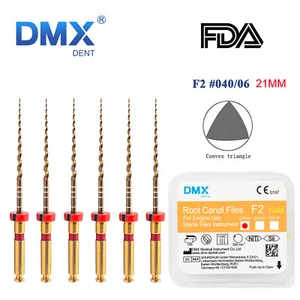 6Pcs DMXDENT Dental Endodontics NiTi Rotary File Engine Use Files F2 21MM - Imagen 1 de 1