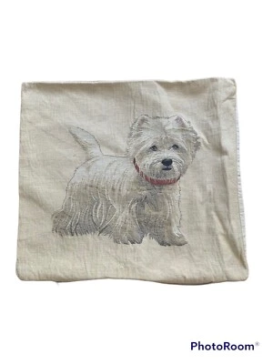Vintage Tapestry Cushion Dog 45x39cm-44 - Image 1 of 4