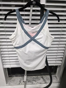Nike White Retro Gray Pink Workout Gym Tank Top sz M/L NWOT - Picture 1 of 9