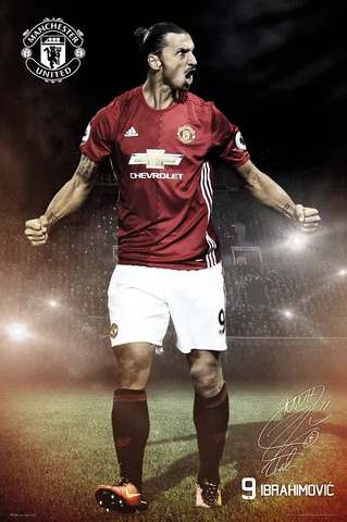 ZLATAN IBRAHIMOVIC POSTER MANCHESTER UNITED 24" X 36" Cover