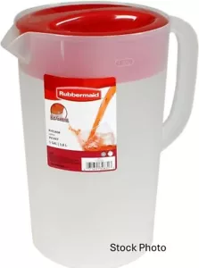 Rubbermaid Genuine Vintage Pitcher Classic 1 Gallon Clear Base Red Lid Old Model - Picture 1 of 5