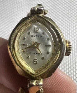 Vintage Buren Manual Women's Wristwatch parts Or repair ~ 17jewels ~ 18-G2434 - Picture 1 of 8