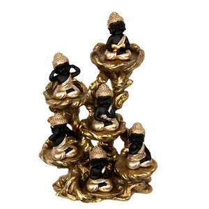 7cm Black Gold Rulai Buddha Figurine Statue Ornament Miniature Home Decor NEW - Picture 1 of 23