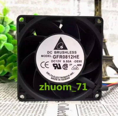 1PC Delta GFR0812HE 12V 9.5A 8cm 30000 RPM dual motor car booster fan - Image 1 of 4