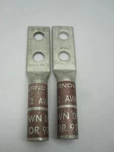 BURNDY YA2C2TC14, 2 AWG, CU, 2 Hole, 1/4 Stud 5/8 in Spacing, QTY of 2 - Picture 1 of 4