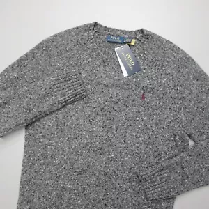 Polo Ralph Lauren Wool Blend Pullover Crew Neck Sweater Gray Men's Size S - Picture 1 of 7