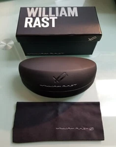 ESTUCHE GRANDE WILLIAM RAST NEGRO DURO GAFAS DE SOL CON CAJA Y PAÑO DE LIMPIEZA - Imagen 1 de 4
