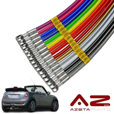 tubi freno in treccia auto aereonautica su misura per mini cooper r52 cabrio - Immagine 1 di 4