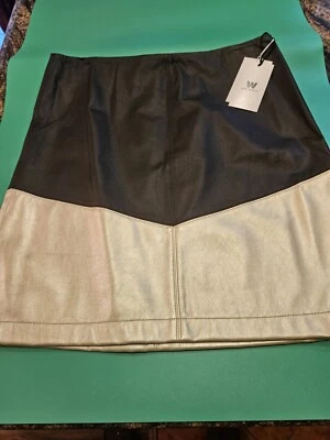 Falda de cuero vintage Worth para mujer Foto 1 de 4