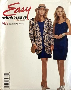 McCalls Easy Stitch n Save Pattern 7477 Womens Jacket and Dress Size 6-12 - Picture 1 of 2