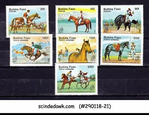 BURKINO FASO UPPER VOLTA - 1985 HORSES / SPORTS - 7V MINT NH - Picture 1 of 1