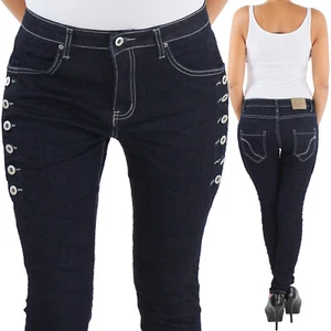 Damen Skinny Slim Fit Röhren Jeans Hose Stretch Hüft Baggy Damenjeans Blau 901 - Bild 1 von 3