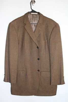 Abrigo deportivo tejido marrón joseph abboud mezcla lana y seda talla 44L traje chaqueta Foto 1 de 4