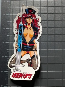 Hook-Ups Sticker Aufkleber - Anime Krankenschwester mit Spritze, Retro Design Pin-Up - Bild 1 von 1