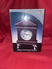 Godinger Silver Art Co. - Mahogany Finish Wooden Arch desk Clock In Box - Works!