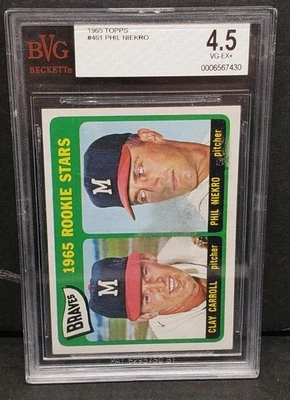1965 Topps Phil Niekro 461 en muy buen estado 4 en muy buen estado+ estrellas de novato 1965  Foto 1 de 4