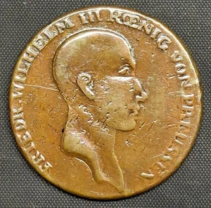 Preussen - Reichsthaler 1814 A Friedrich Wilhelm III. - zeitgen. Fälsch. Kupfer - Bild 1 von 2