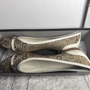 nEW GUCCI flache Schuhe Jacquard Beige Ebenholz Gr. Euro 39 US 9 - Bild 1 von 12