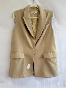Adam Lippes x RTR Beige Suiting Vest Size 2 with Small Stain - Picture 1 of 7