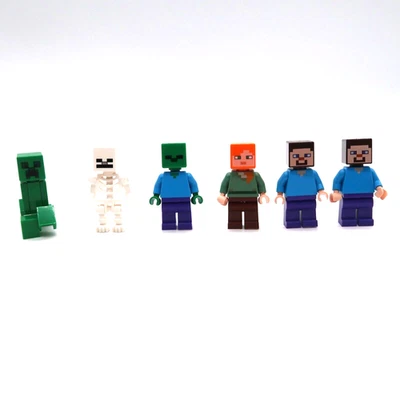 Lego Minecraft Minifigura Lote de Steve Alex Zombie Skeleton Creeper Foto 1 de 4
