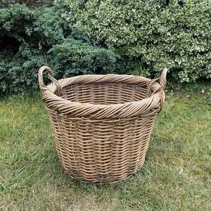 Vintage Large Heavy Duty Wicker Log Basket /Storage Basket With Handle - Picture 1 of 9