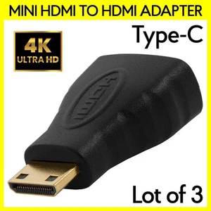 3PCS Mini HDMI Type C Male to Standard HDMI Female Adapter Connector Converter - Picture 1 of 4