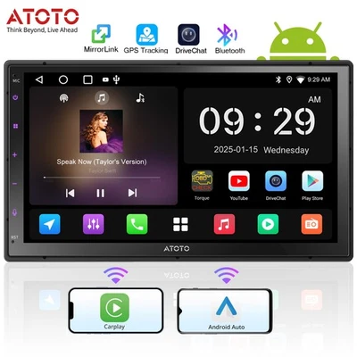 ATOTO 7in Double Din Car Stereo IPS CarPlay Android Auto GPS Built in ChatGPT