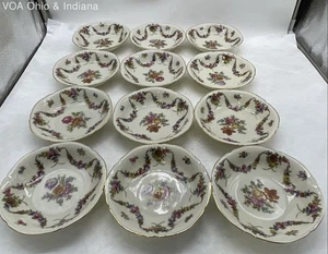 Vintage Epiag Czechoslovakia 'Bridal Roses' Porcelain Shallow Bowls - Picture 1 of 11