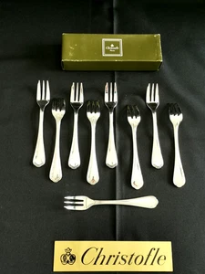 Christofle Spatours 9 fourchettes à dessert gâteaux en métal argenté - Imagen 1 de 8