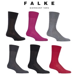 FALKE Mens Tiago Classic Fil d'Ecosse 98% Mercerised Cotton Socks - Many Colours - Picture 1 of 11