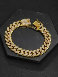 Pulsera Brazalete Cadena Cubana de Oro 10K Joyas Para Hombres Joyeria Esclava - Picture 1 of 8
