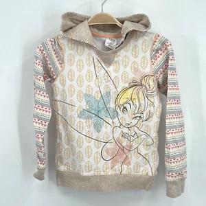 Disney Store Hooded Sweater Girls 7/8 Tinker Bell Fairy Sequins & Glitter - Picture 1 of 6