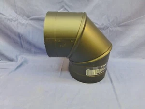 DuraVent 6DBK-E90 Black 90 Deg. Galvanized Steel Stove Pipe Elbow 6in Diameter - Picture 1 of 5