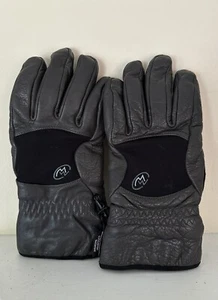 Cloudveil Schoeller Switzerland BLACK Leather Gloves Winter Ski Snow Men's S - Picture 1 of 4