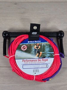 West Marine Performance Ski Or Knee Boarding Rope 75' Total With Floating Handle - Picture 1 of 3