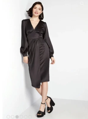 NWT ModCloth x Collectif Siren Times V-Neck Party Dress - Black - Size 10 - Image 1 of 4