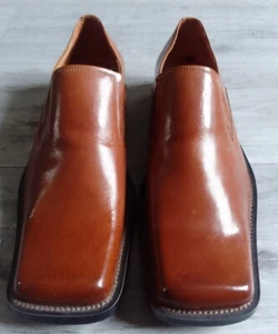 New Paolo Vandini Shoes Brown Leather Square Toe Size 43 - Picture 1 of 7