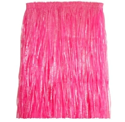 Hawaiian Fancy Dress 60cm Long Hula Grass Skirt Pink New h - Image 1 of 4