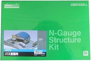 N Scale Greenmax 2173 Bus Station Building & Accessories Kit Structures Scenery - Picture 1 of 5