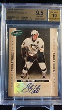 2005/06 UD PARKHURST SIGNATURES AUTHENTIC AUTO SIDNEY CROSBY ROOKIE BGS 9.5 SSP